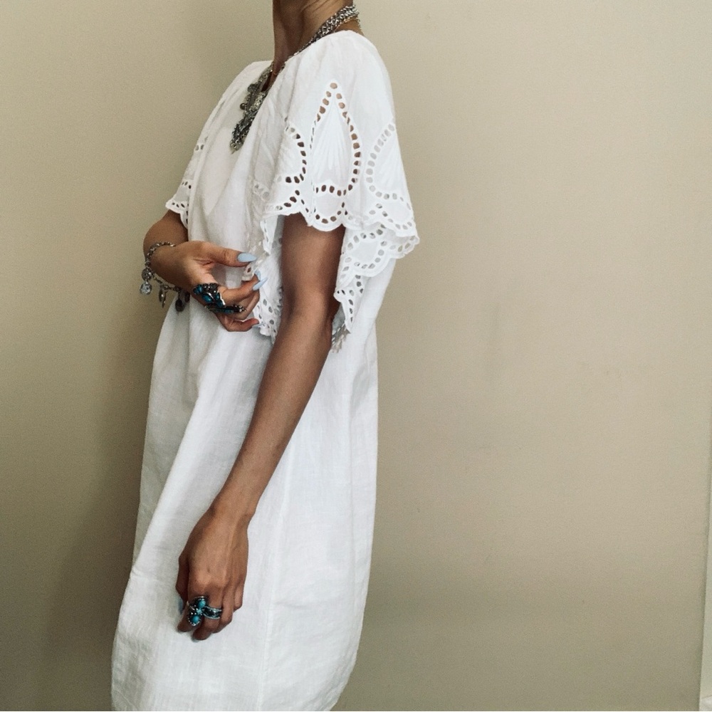 Nordstrom White Eyelet Sleeve Dress - Picture 2 of 13